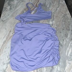 Purple side cutout dress